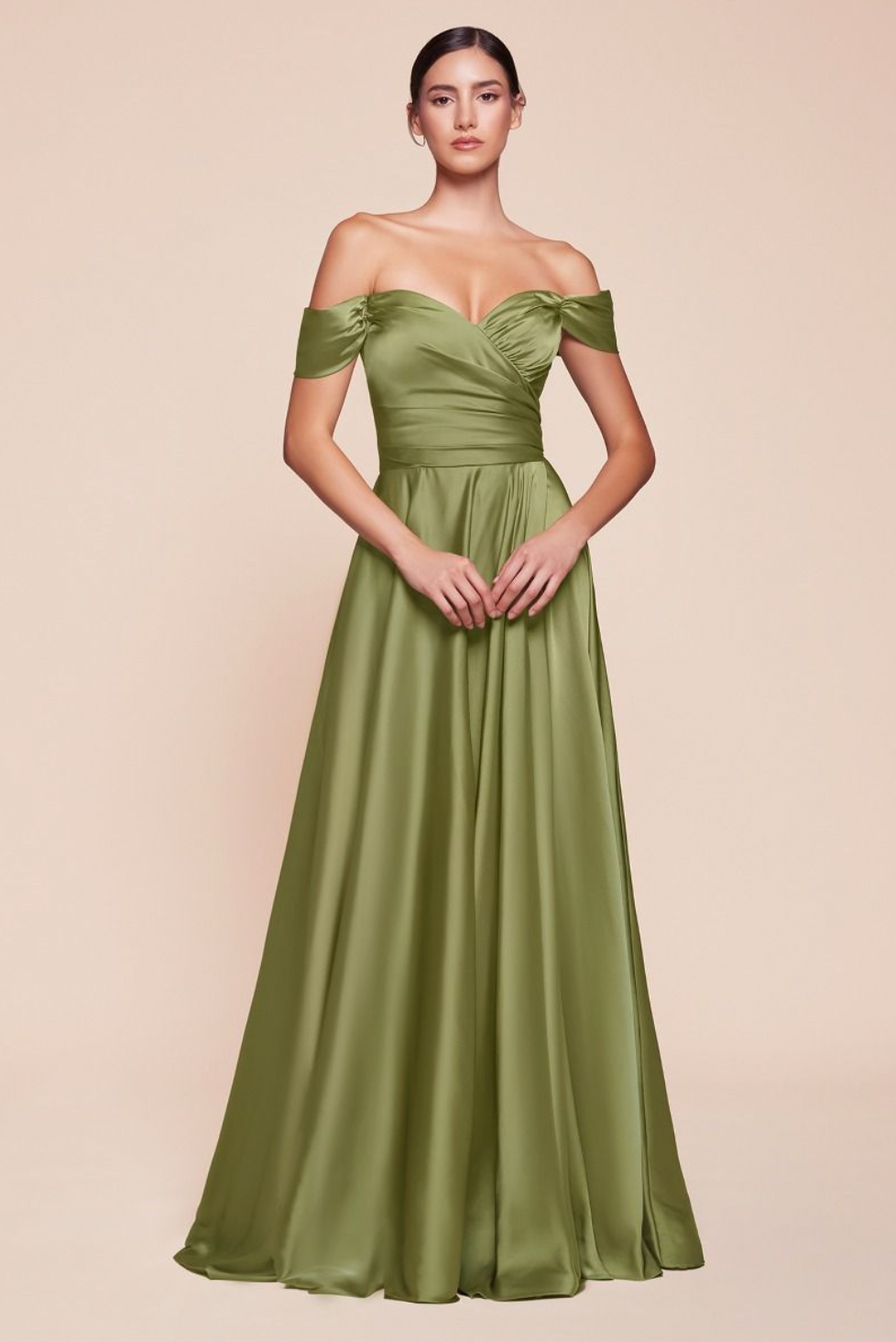 A-LINE SATIN OFF THE SHOULDER DRESS – DRESS COSMO