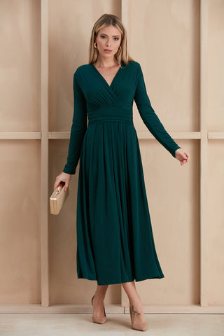 Long Belted Jersey Maxi Dress, full-length view