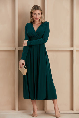Long Belted Jersey Maxi Dress, full-length view