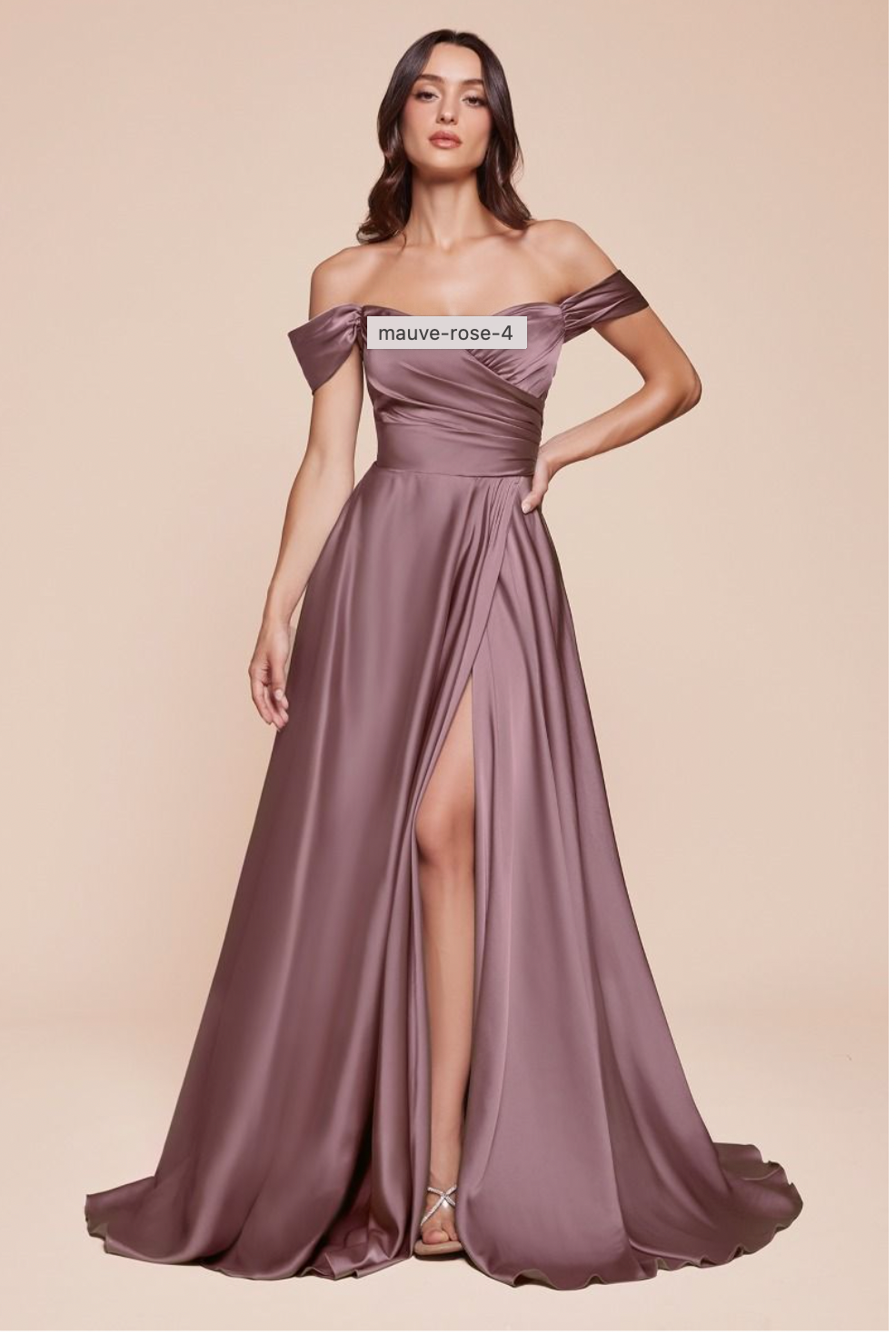 A-LINE SATIN OFF THE SHOULDER DRESS 16 / FRENCH NAVY A-LINE SATIN OFF THE SHOULDER DRESS 16 / FRENCH NAVY