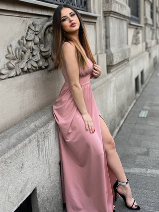Sleeveless Bridesmaid Dresses with Deep V Neck and A Line