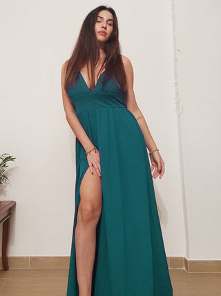 Sleeveless Bridesmaid Dresses with Deep V Neck and A Line