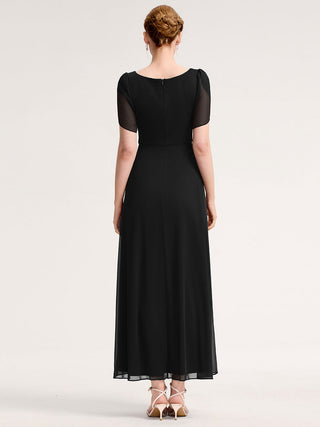 Split Evening Chiffon Dress with Bead or hot drill decoration