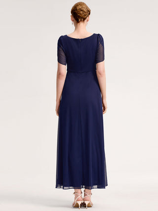Split Evening Chiffon Dress with Bead or hot drill decoration