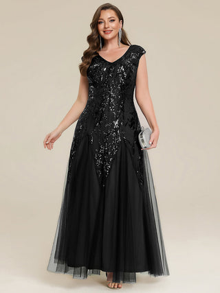 Strapless V-Neck A-Line Floor Length Embroidered Evening Dresses