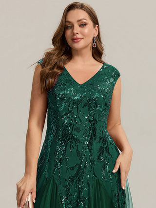 Strapless V-Neck A-Line Floor Length Embroidered Evening Dresses