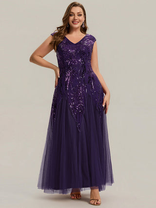 Strapless V-Neck A-Line Floor Length Embroidered Evening Dresses