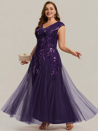 Strapless V-Neck A-Line Floor Length Embroidered Evening Dresses