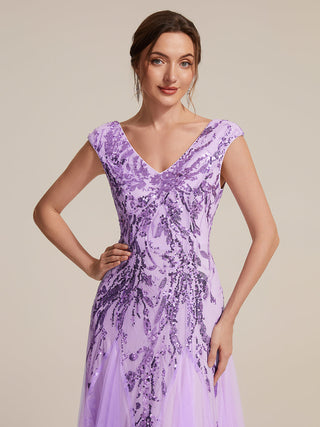 Strapless V-Neck A-Line Floor Length Embroidered Evening Dresses