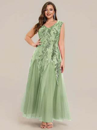 Strapless V-Neck A-Line Floor Length Embroidered Evening Dresses