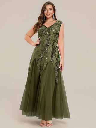 Strapless V-Neck A-Line Floor Length Embroidered Evening Dresses