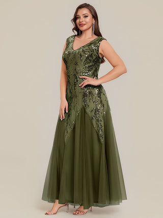 Strapless V-Neck A-Line Floor Length Embroidered Evening Dresses