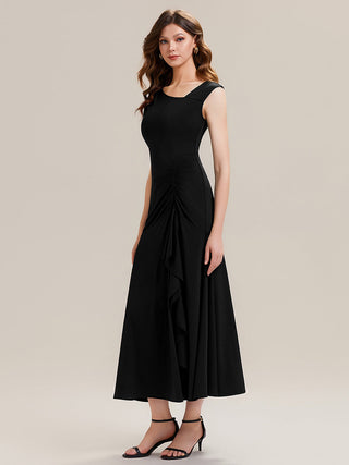 Sleeveless Asymmetrical Ruffled A-Line Maxi Evening Dresses