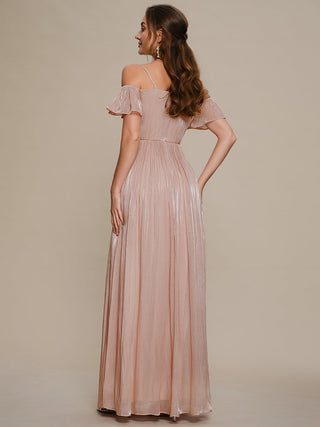 Short Sleeve Off Shoulder A-Line Floor Length Evening Dresses