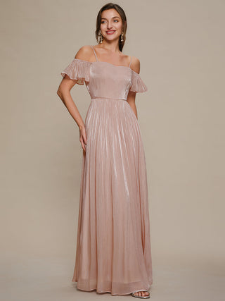 Short Sleeve Off Shoulder A-Line Floor Length Evening Dresses