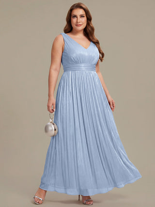 Strapless V-Neck Gathered A-Line Floor Length Evening Dresses