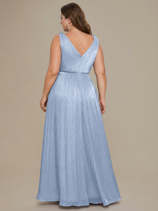 Strapless V-Neck Gathered A-Line Floor Length Evening Dresses