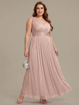 Strapless V-Neck Gathered A-Line Floor Length Evening Dresses