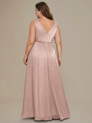 Strapless V-Neck Gathered A-Line Floor Length Evening Dresses