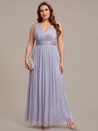 Strapless V-Neck Gathered A-Line Floor Length Evening Dresses