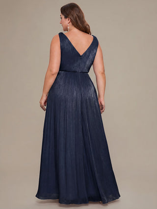 Strapless V-Neck Gathered A-Line Floor Length Evening Dresses