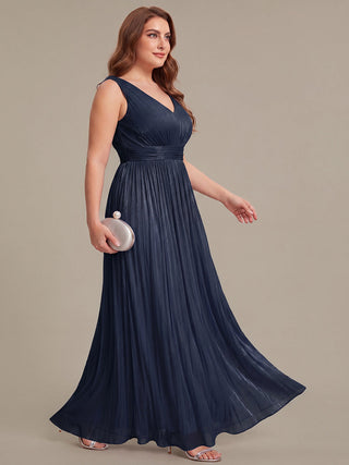 Strapless V-Neck Gathered A-Line Floor Length Evening Dresses