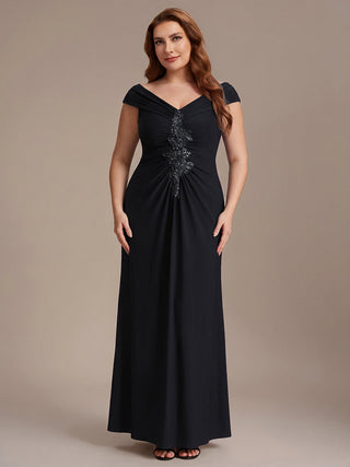 Sleeveless Multi-way V-neck High Stretch Sheath Maxi Evening Dresses
