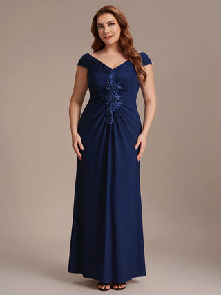 Sleeveless Multi-way V-neck High Stretch Sheath Maxi Evening Dresses