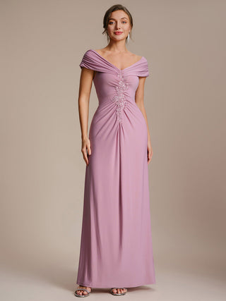 Sleeveless Multi-way V-neck High Stretch Sheath Maxi Evening Dresses