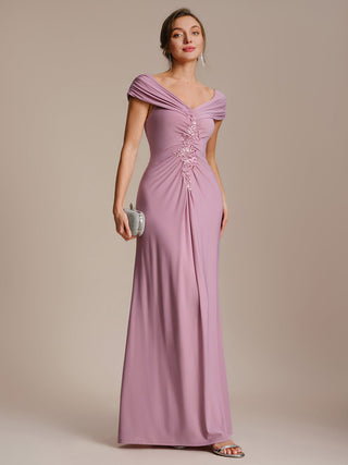 Sleeveless Multi-way V-neck High Stretch Sheath Maxi Evening Dresses