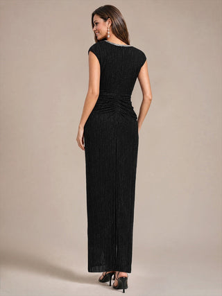 Tulle Cap Sleeve Bodycon Evening Dress