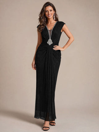 Tulle Cap Sleeve Bodycon Evening Dress