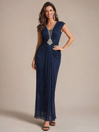 Tulle Cap Sleeve Bodycon Evening Dress
