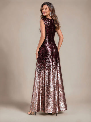 Sequins V-Neck Sleeveless Evening Dresses