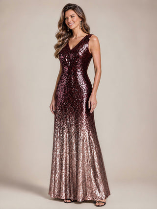 Sequins V-Neck Sleeveless Evening Dresses