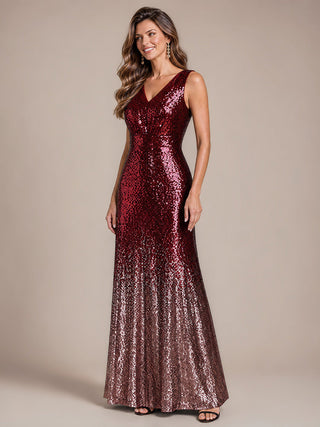 Sequins V-Neck Sleeveless Evening Dresses