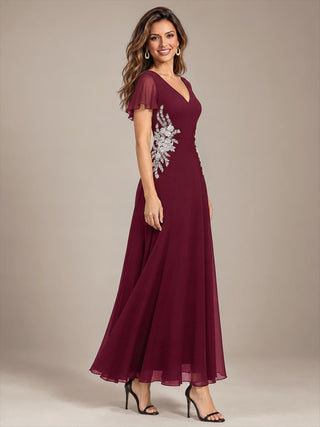 Chiffon V-Neck Evening Dresses