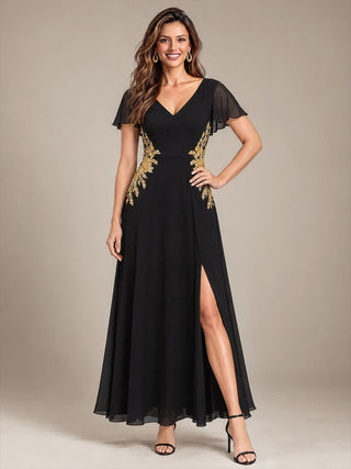 Chiffon V-Neck Evening Dresses