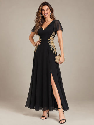 Chiffon V-Neck Evening Dresses