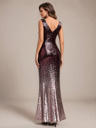 Sequins V-Neck Sleeveless Mermaid Evening Dresses