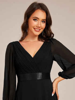 Classical Floor Length Long Sleeves Empire Waist Chiffon Evening Dresses