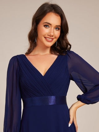 Classical Floor Length Long Sleeves Empire Waist Chiffon Evening Dresses