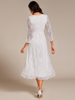 Exquisite Long Lantern Sleeves Regular Fold Stream Lotus Leaf Hem Wedding Guest Dresses with Jacquard Decoration