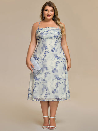 Sleeveless High Stretch A-Line Cowl Neck Midi Wedding Guest Dresses