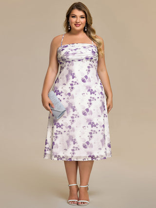 Sleeveless High Stretch A-Line Cowl Neck Midi Wedding Guest Dresses