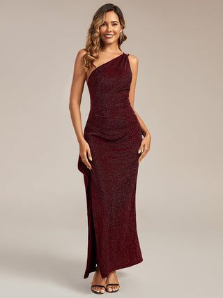 Sleeveless Asymmetrical High Stretch Maxi Dress with Ruffles Wedding Guest Dresses