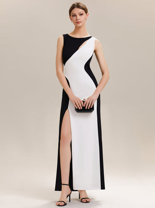 Commercial Strapless High Stretch Bodycon Round Neck Maxi Wedding Guest Dress