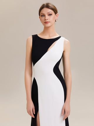 Commercial Strapless High Stretch Bodycon Round Neck Maxi Wedding Guest Dress