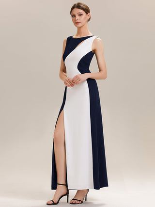 Commercial Strapless High Stretch Bodycon Round Neck Maxi Wedding Guest Dress