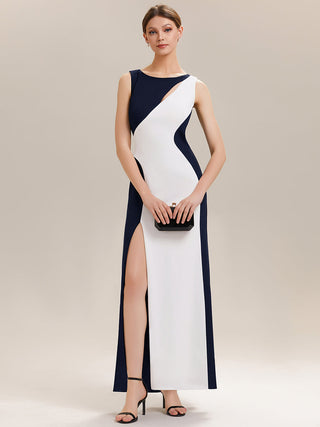 Commercial Strapless High Stretch Bodycon Round Neck Maxi Wedding Guest Dress